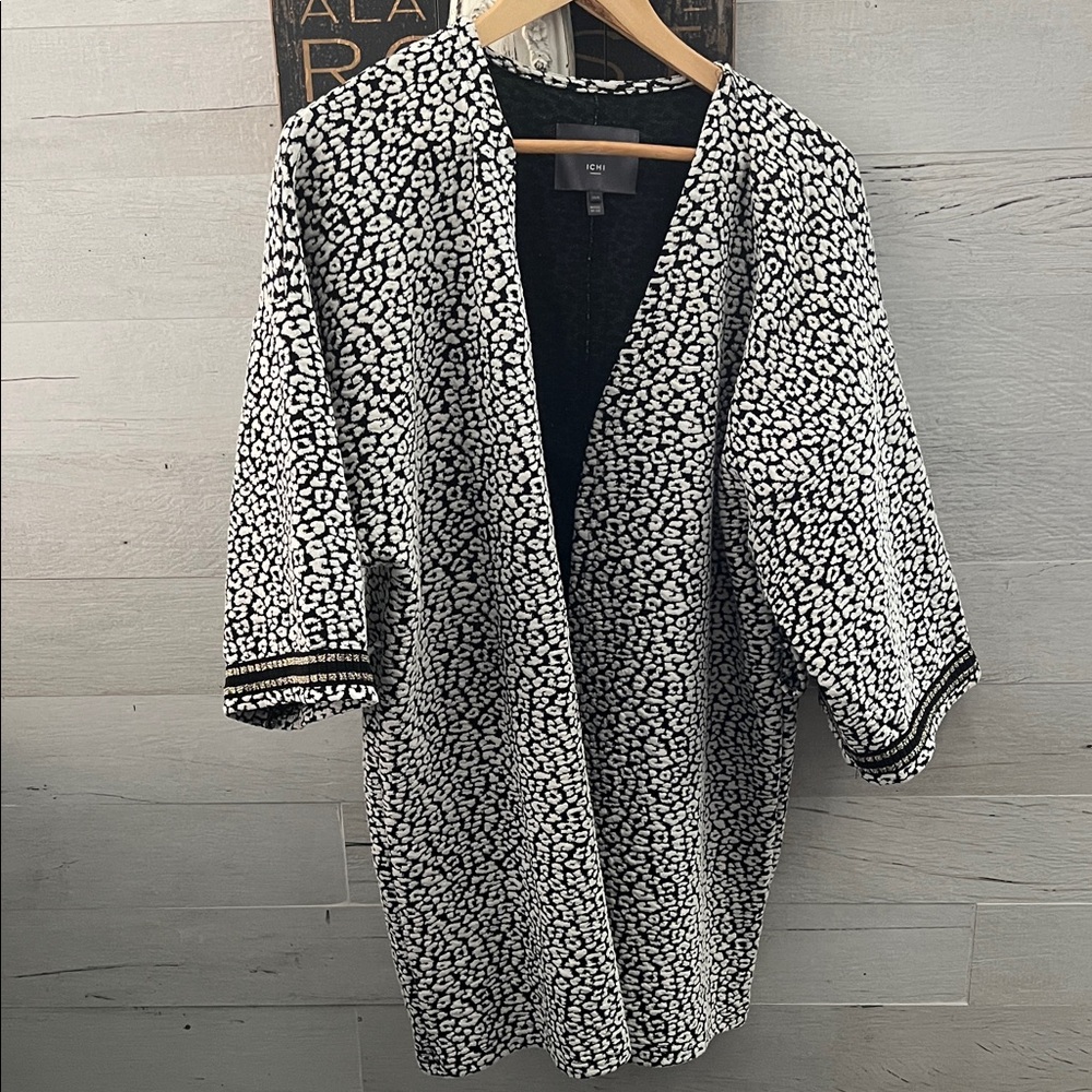 Women's Black and White Cardigan